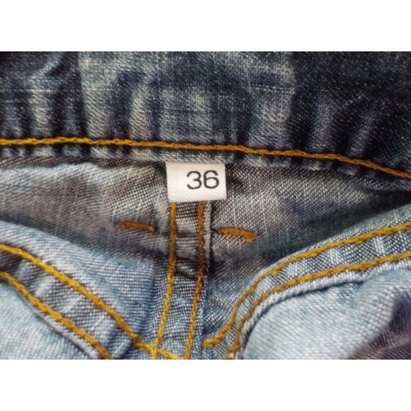 Hurley International Button Fly Factory Fade Blue Denim Jeans Men's Size 36 x 30 - Picture 7 of 7